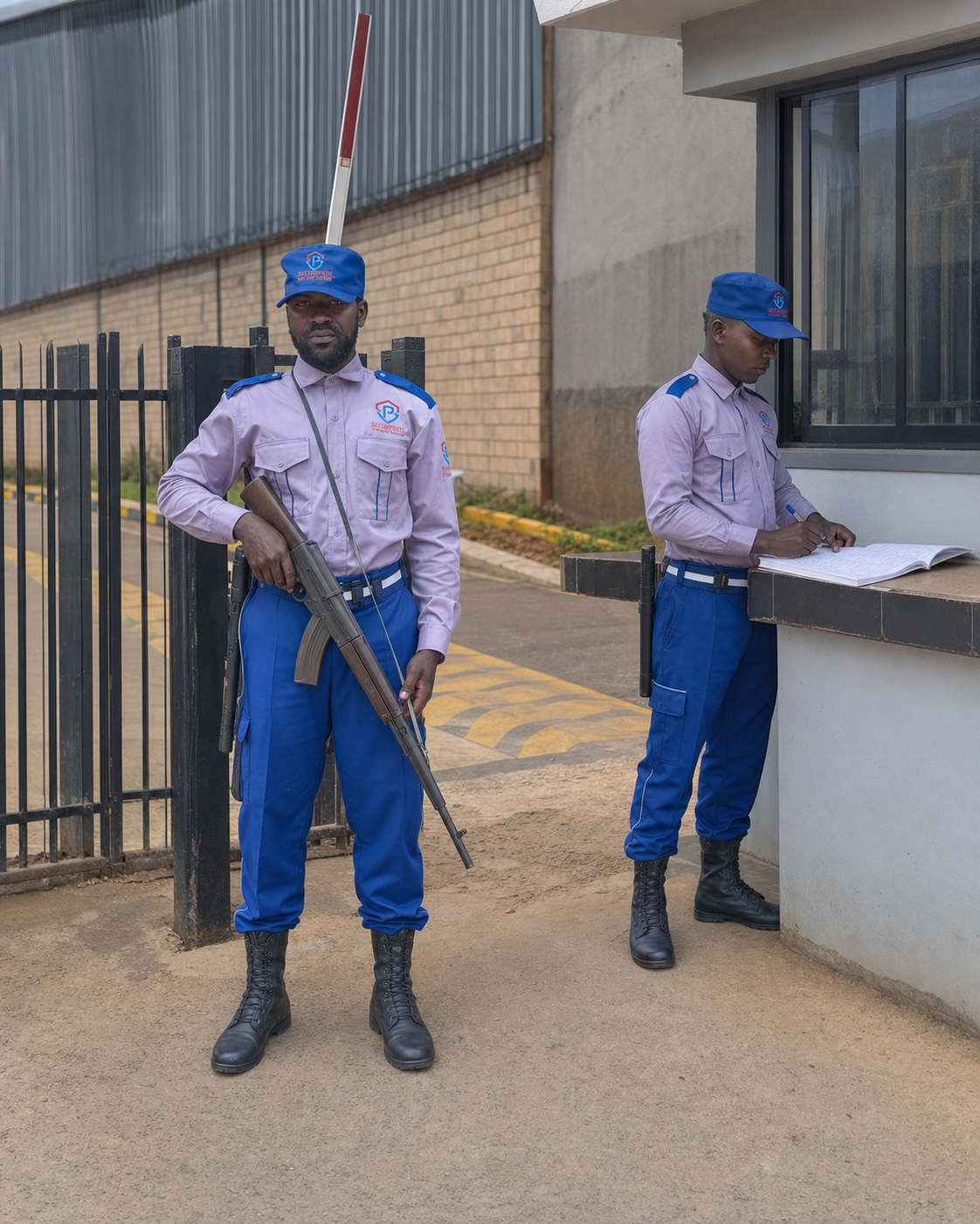 SecurePath security officers guarding a commercial property entrance