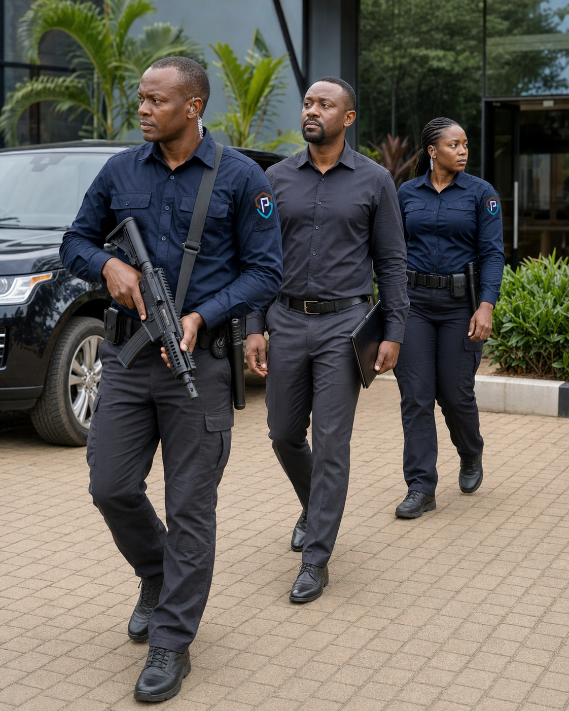 SecurePath close protection team escorting a client